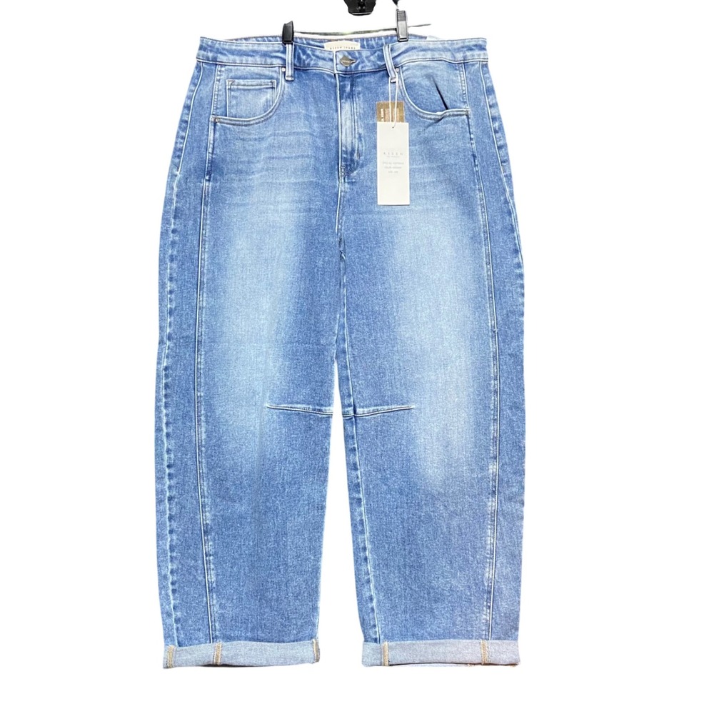 Risen Jeans Women's Size 2XL Medium Wash Wide Leg High Rise Denim Pants RDP5901X - Picture 2 of 12